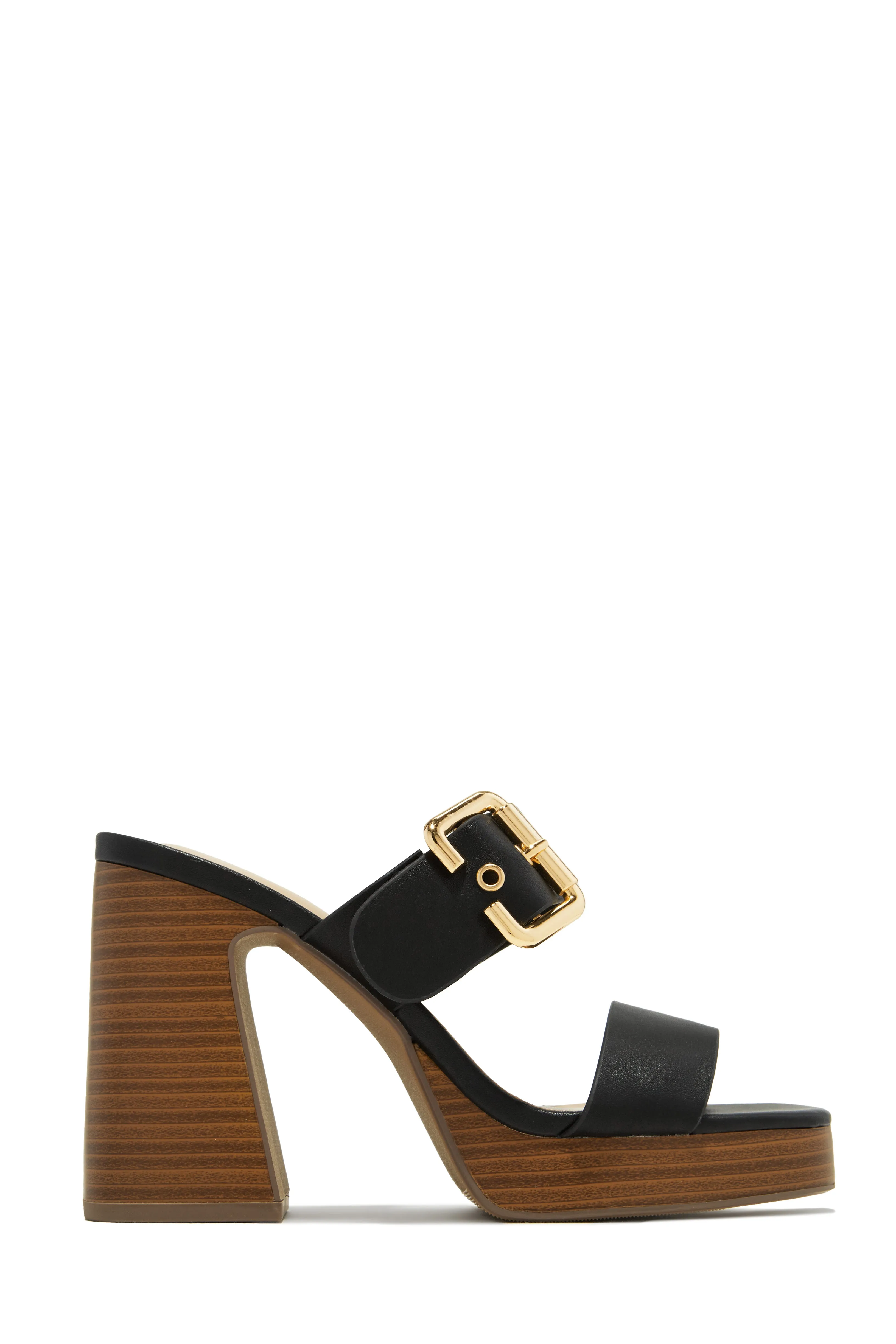 Adrina Platform Block Heel Mules - Tan