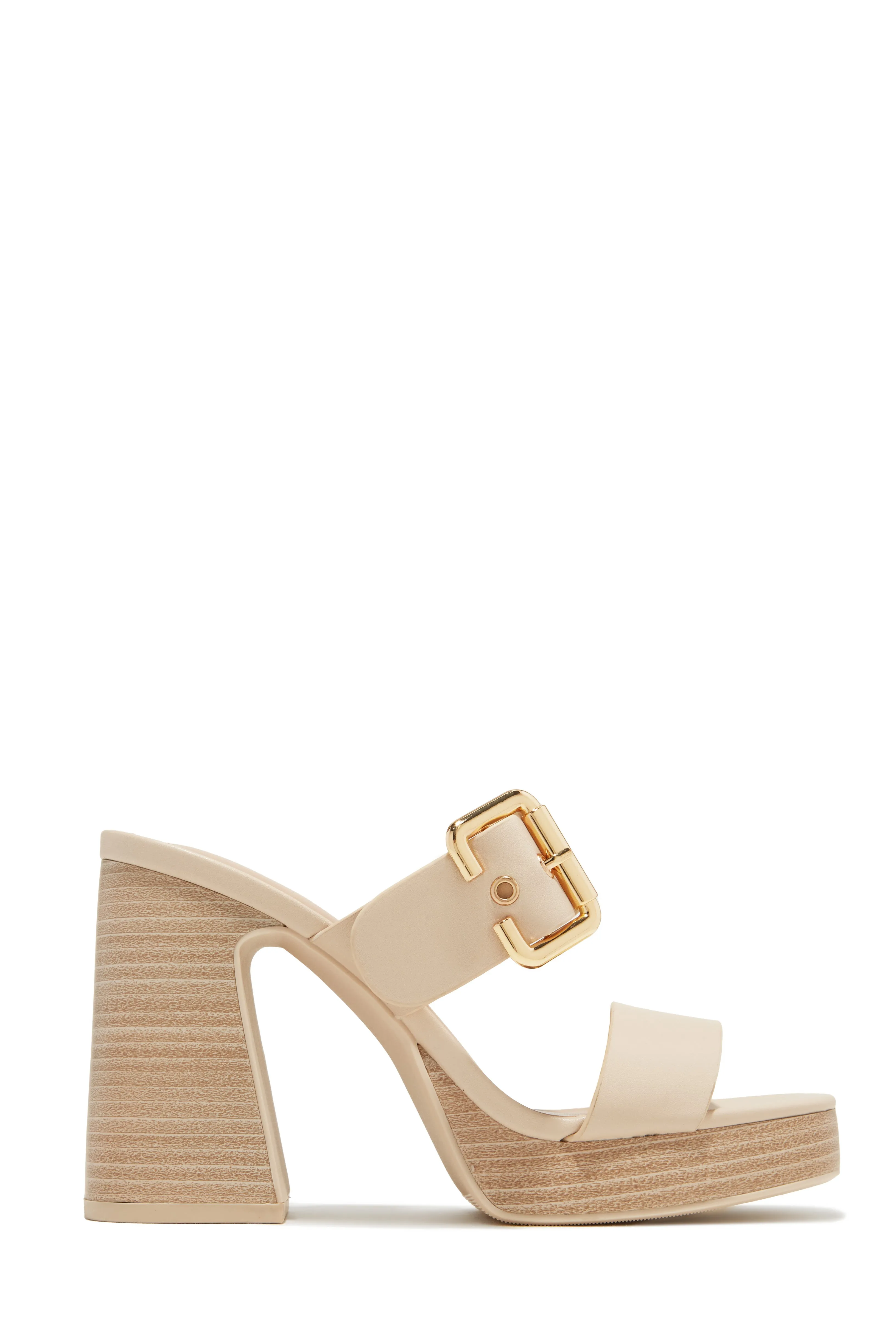 Adrina Platform Block Heel Mules - Tan