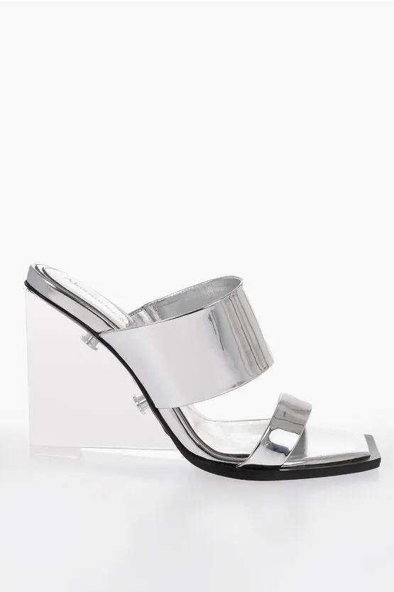 Alexander McQueen Metallic effect Sandals With Clear Wedge