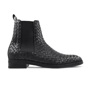 Arnez - Men's Black Hand Woven Leather Chelsea Boot