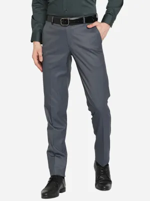 Blue Solid Super Slim Fit Formal Trouser | JadeBlue Youth