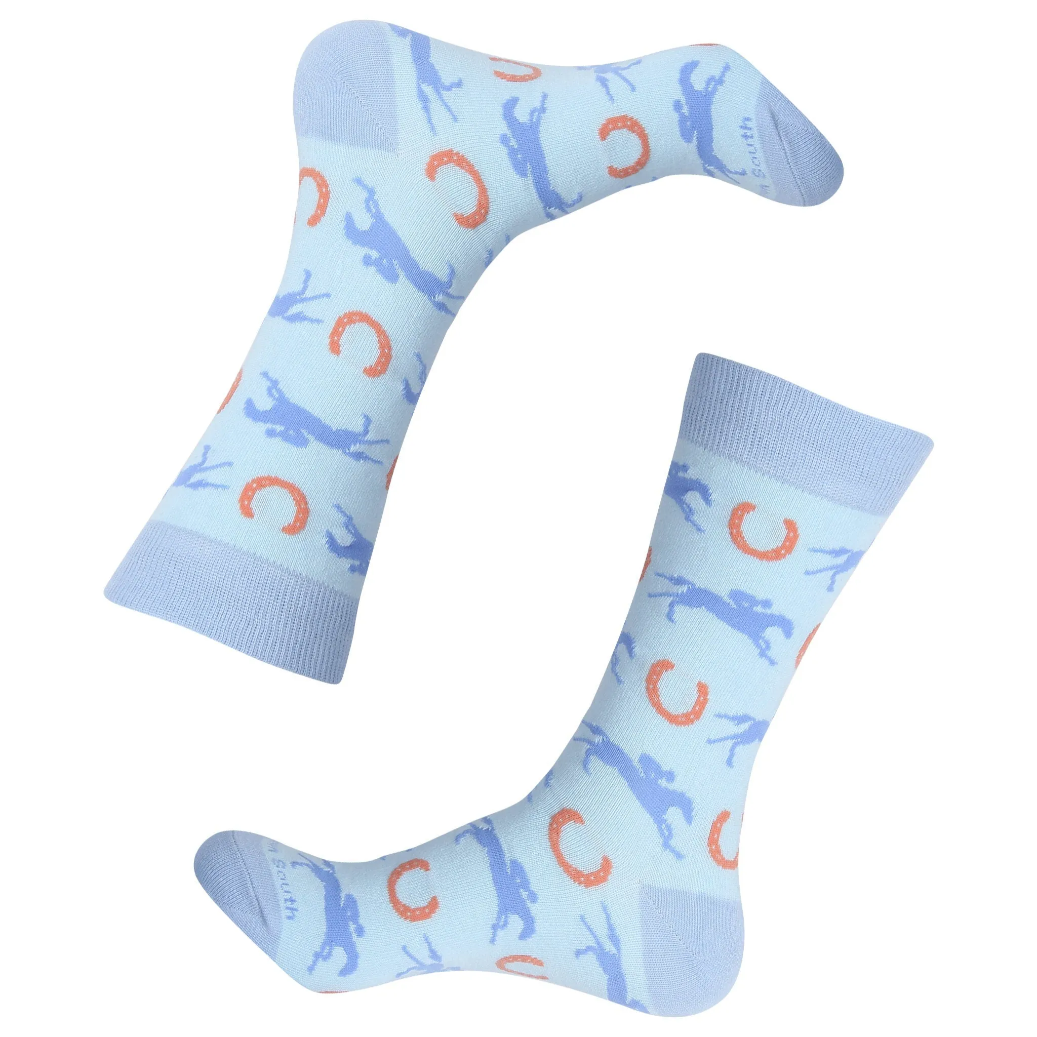 Blue/Orange Horse Racing Sock