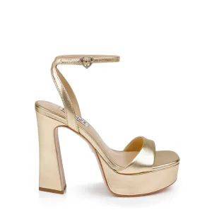 Caia - Platform Sandal with Heart-Shaped Buckle - Gold