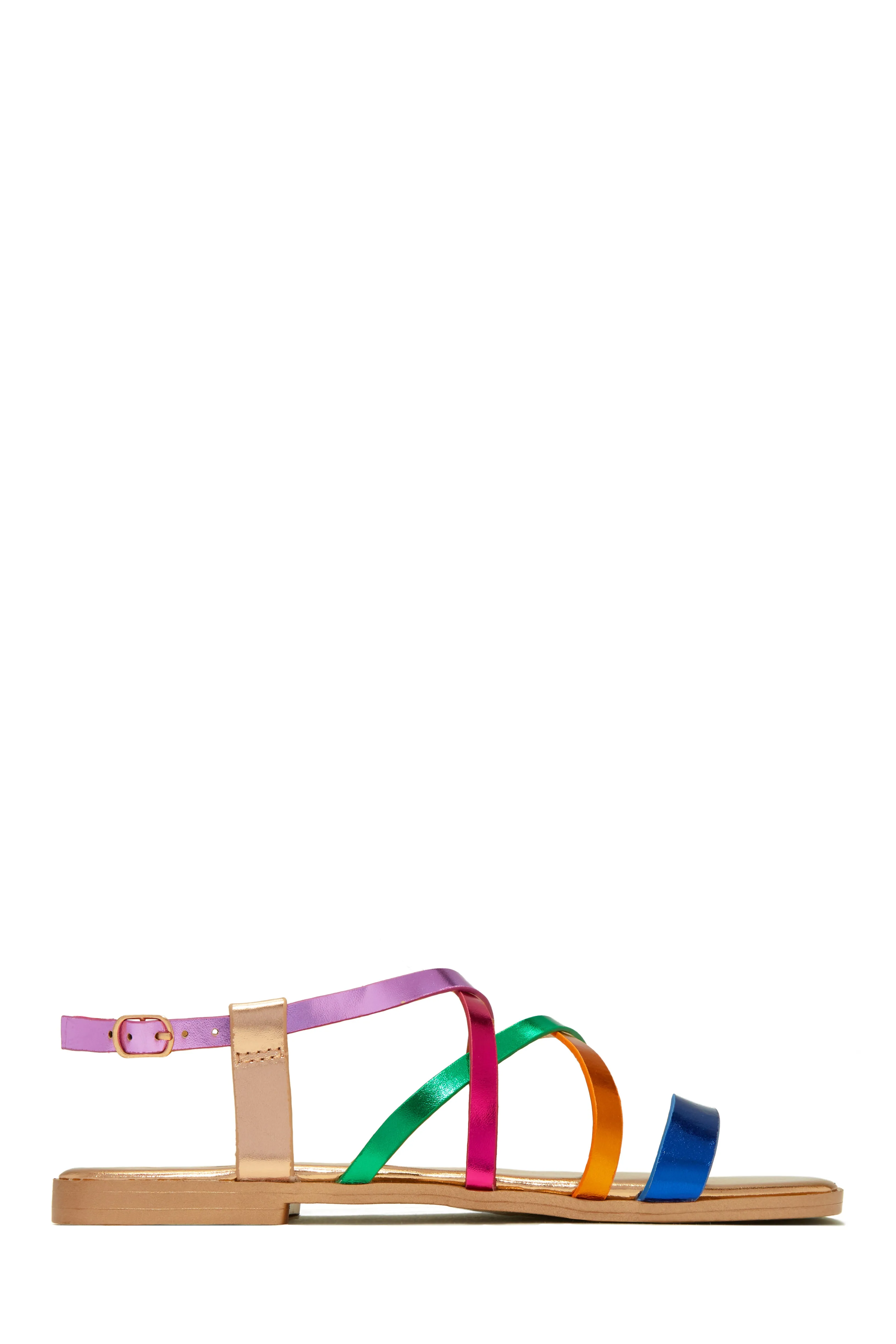 Caicos Island Strappy Flat Sandals - Gold