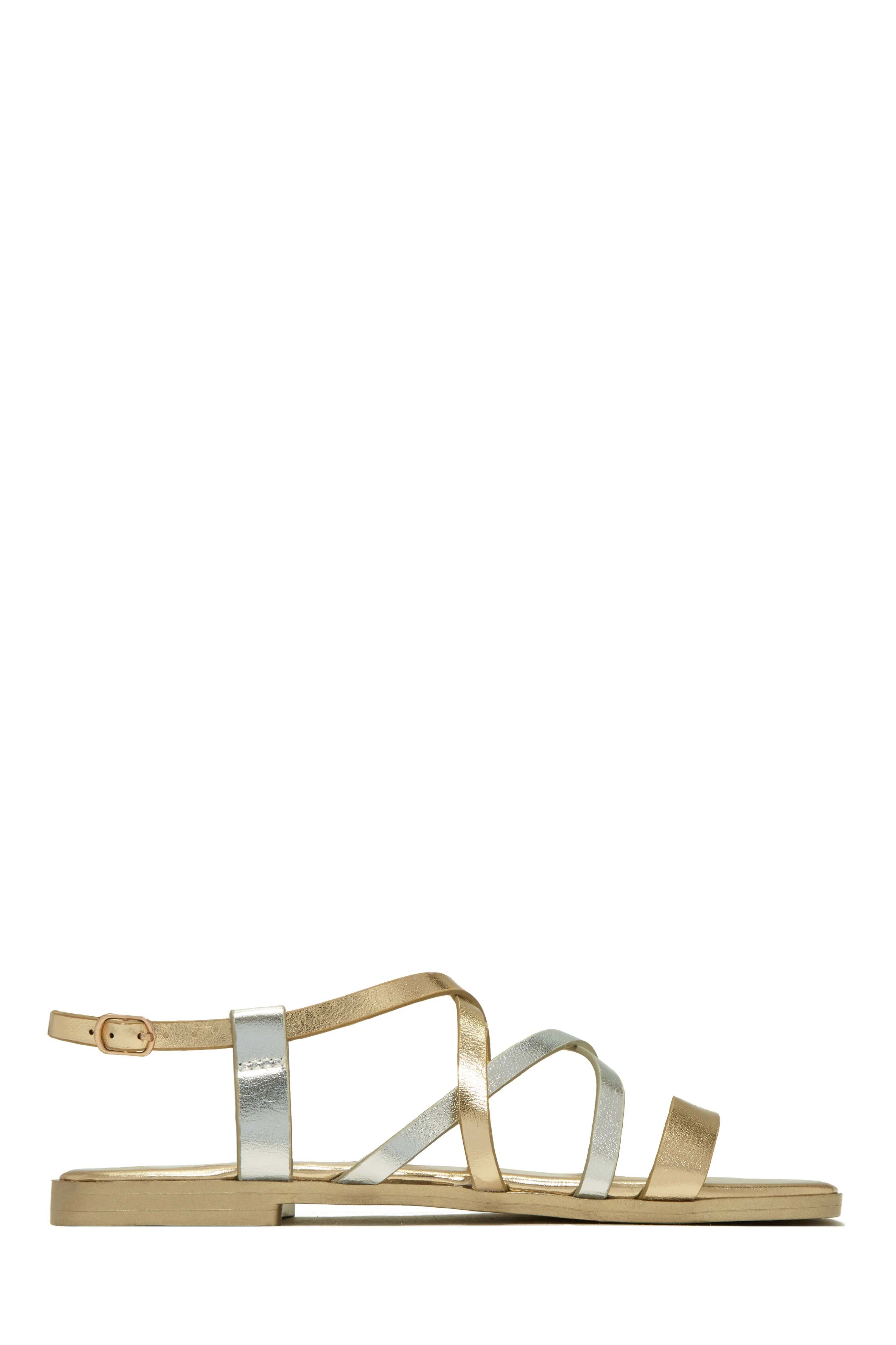 Caicos Island Strappy Flat Sandals - Gold