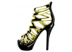 Ceramic Stiletto Shoe, Gold, Small