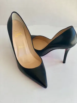 Christian Louboutin Piagelle Black Leather Heels