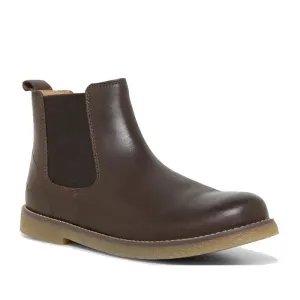 Clarks Kids Chelsea II Youths Leather Boot Dark Brown