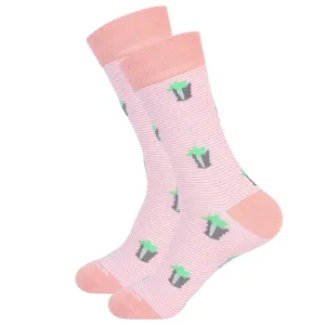 Coral Striped Mint Julep Sock