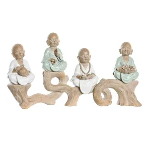 Decorative Figure DKD Home Decor 34,5 x 9 x 18,5 cm Multicolour Monk Oriental