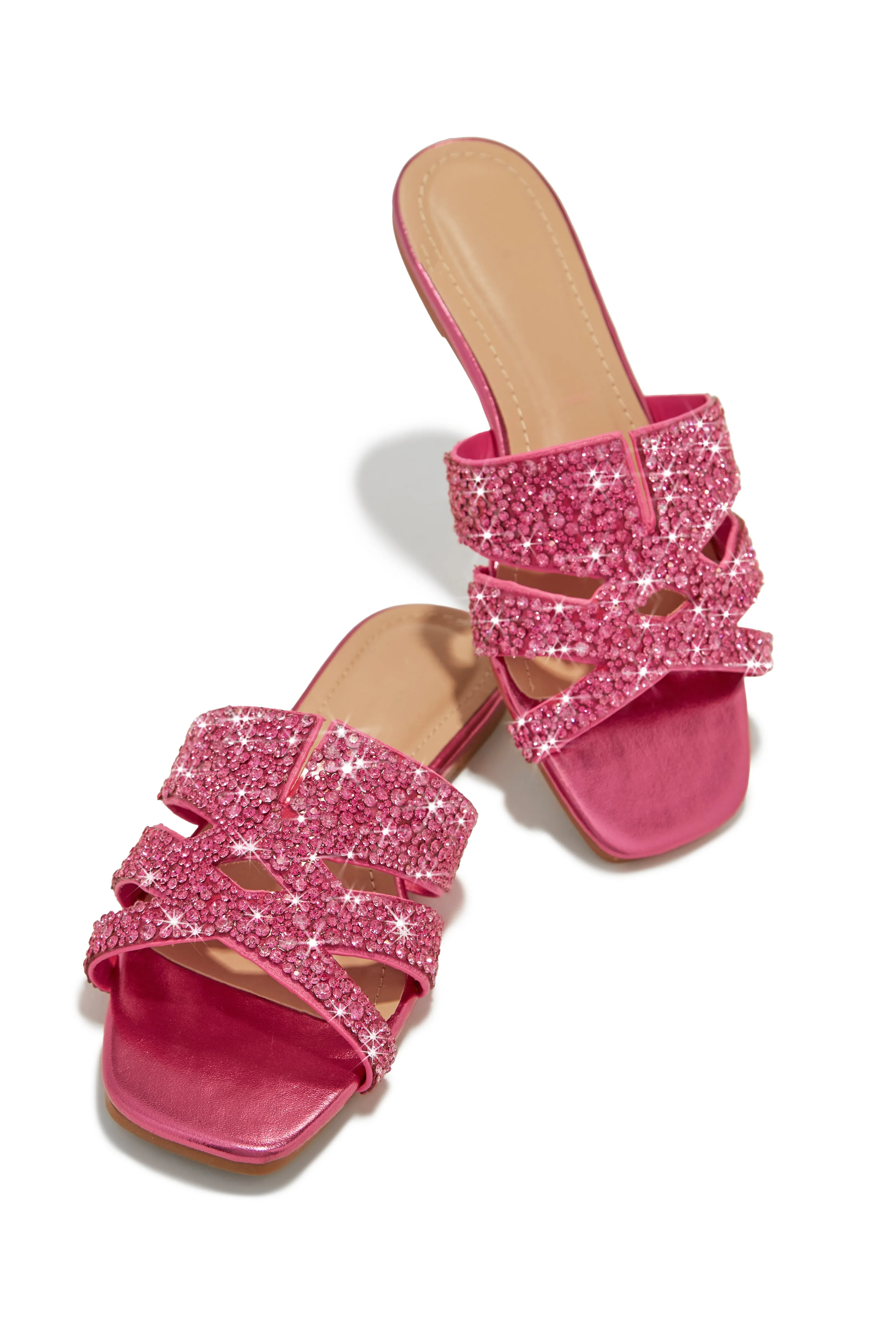 Destination Dreams Embellished Slip On Sandals - Pink