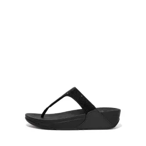 Fitflop Lulu Women's Crystal-Embellished Toe-Post Sandals - All Black