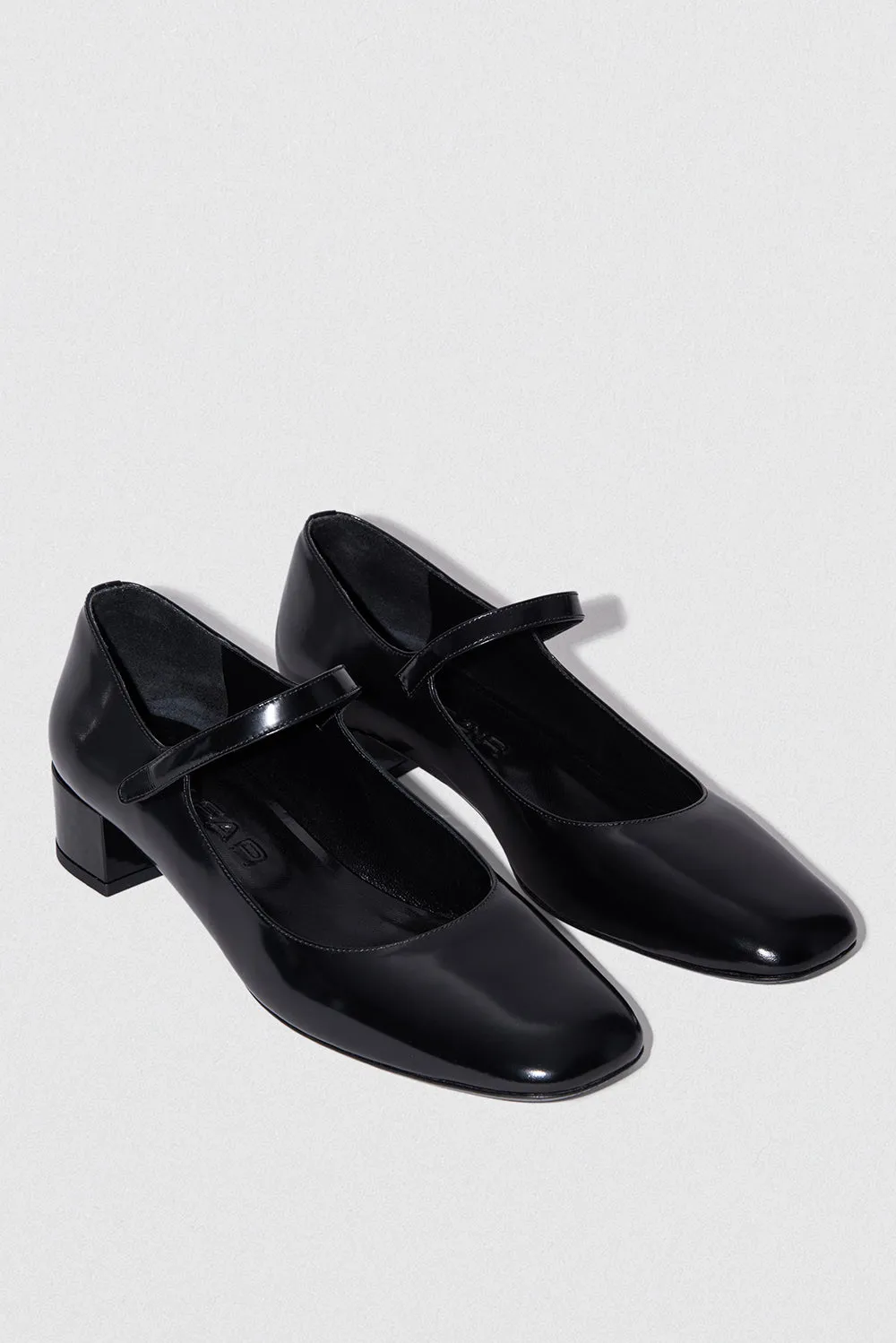 Ginny Black Semi Patent Leather