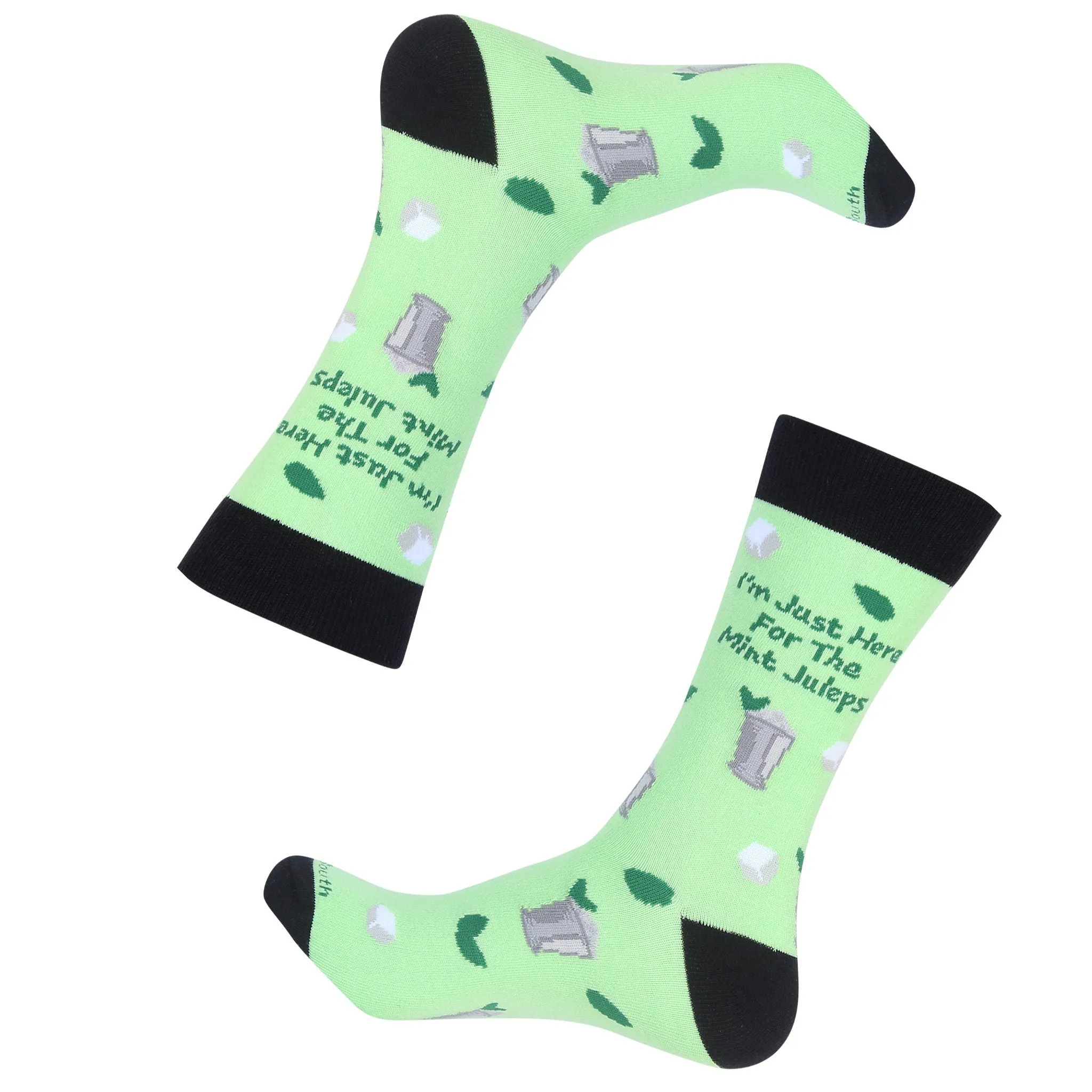 Green/Black I'm Just Here For The Mint Juleps Sock