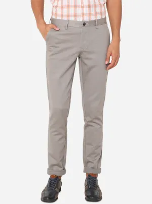 Grey Striped Uno Fit Casual Trouser | JadeBlue