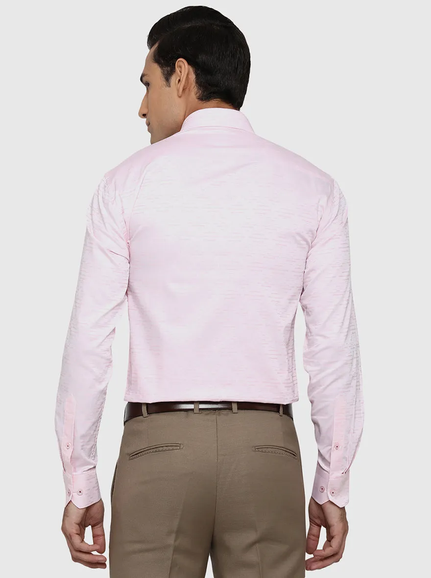 Light Pink Dobby Regular Fit Formal Shirt | JadeBlue