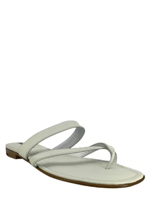 MANOLO BLAHNIK Susa Leather Thong Sandals Size 10.5