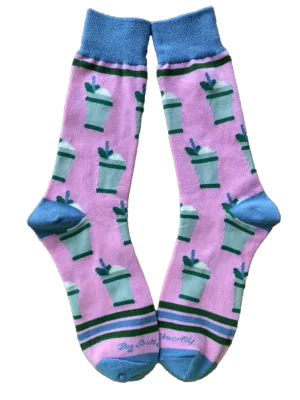 Mint Julep Cups in Pink Men's Socks