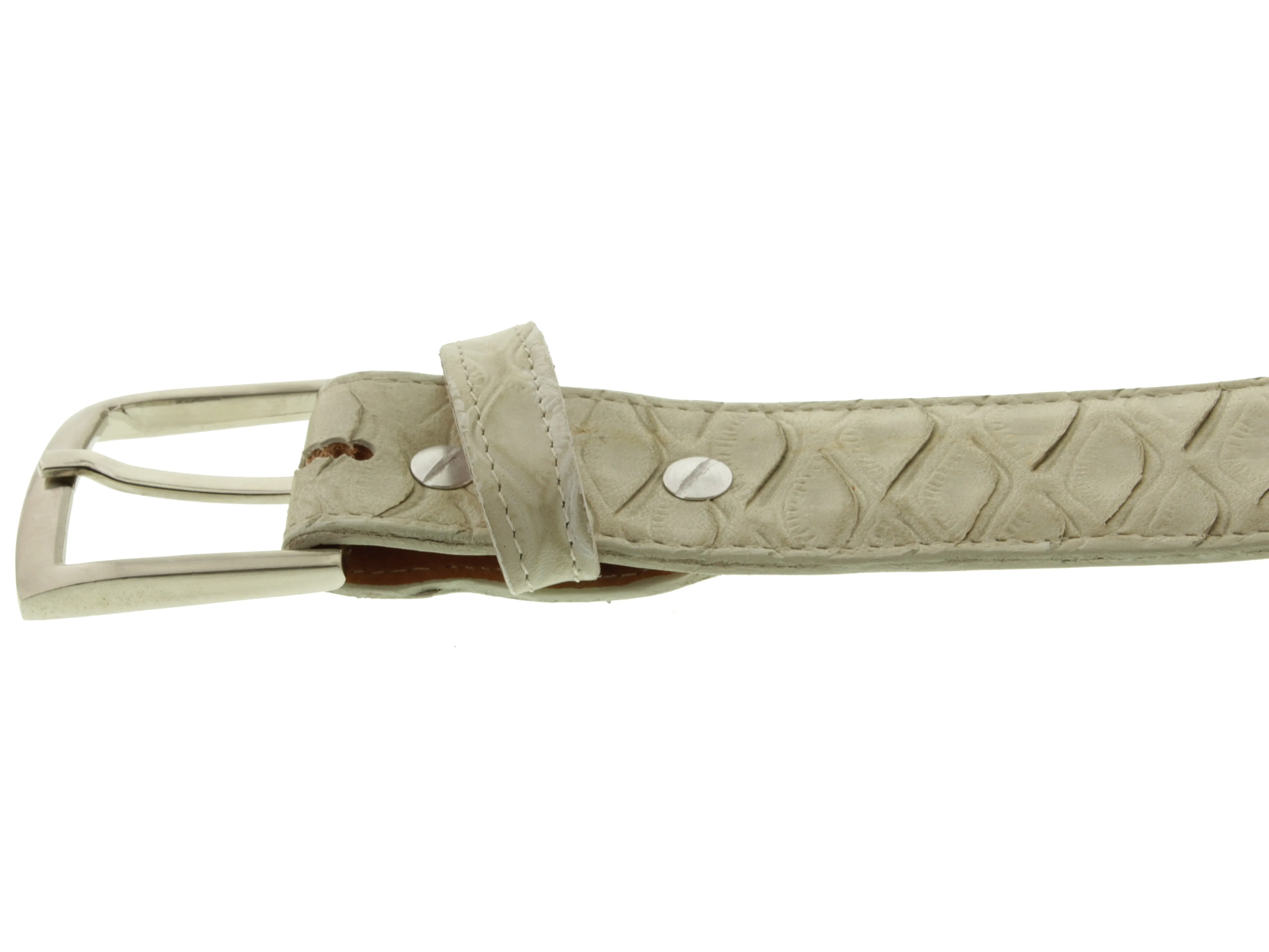 Off White Western Cowboy Belt Anteater Print Leather - Silver Buckle