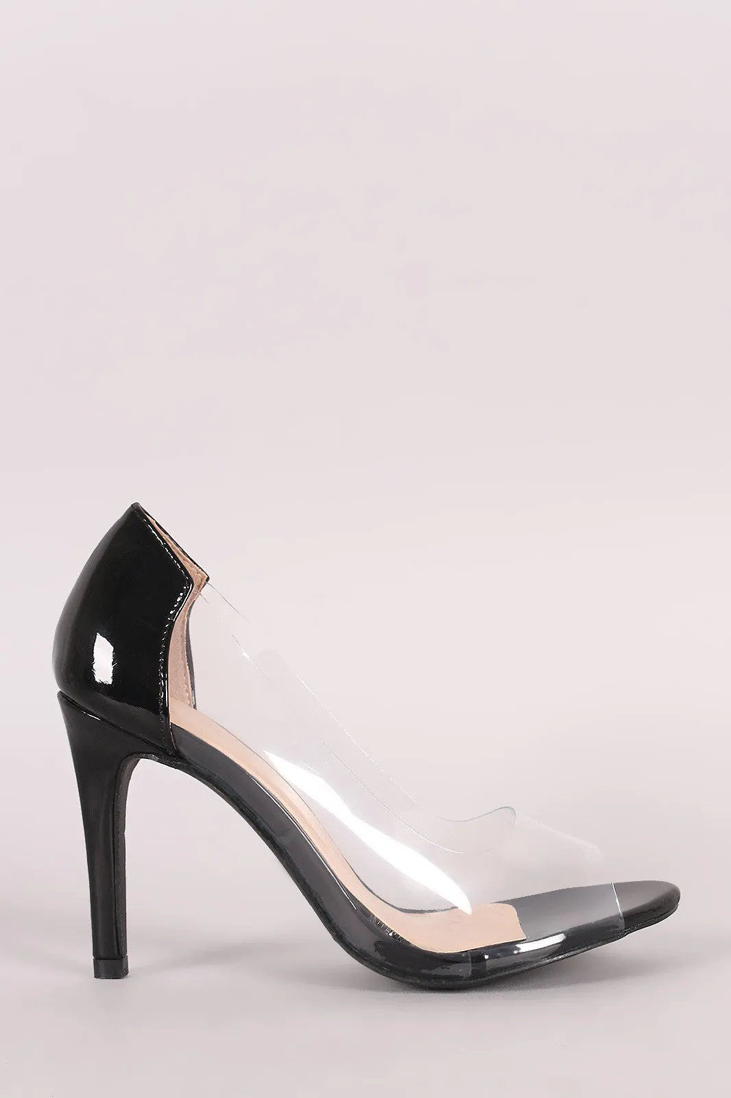 Peep Toe Lucite Stiletto Pump