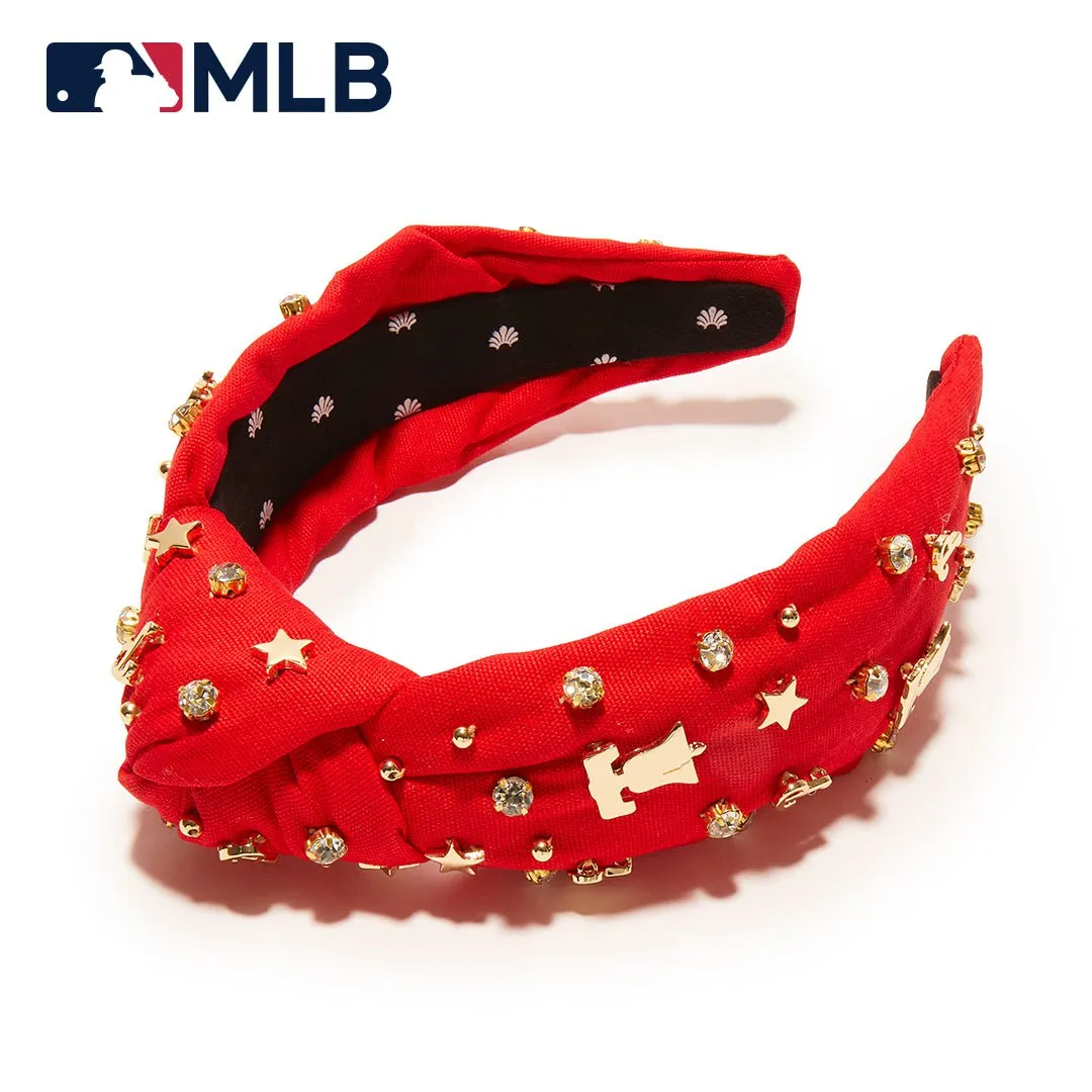 PHILADELPHIA PHILLIES LELE SADOUGHI / MLB RED EMBELLISHED KNOTTED HEADBAND