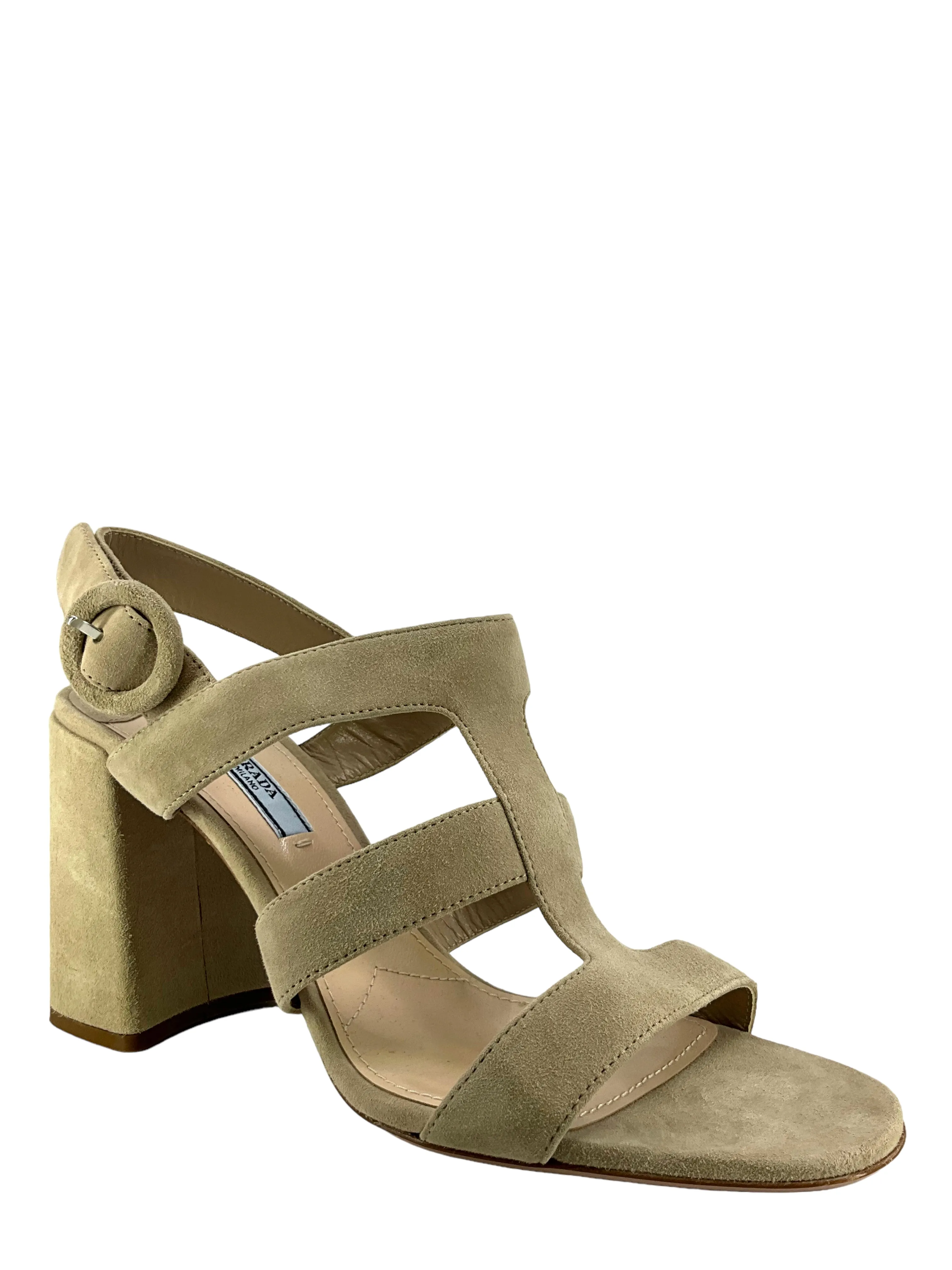 PRADA Suede Buckled Ankle Strap Sandals Size 9 NEW