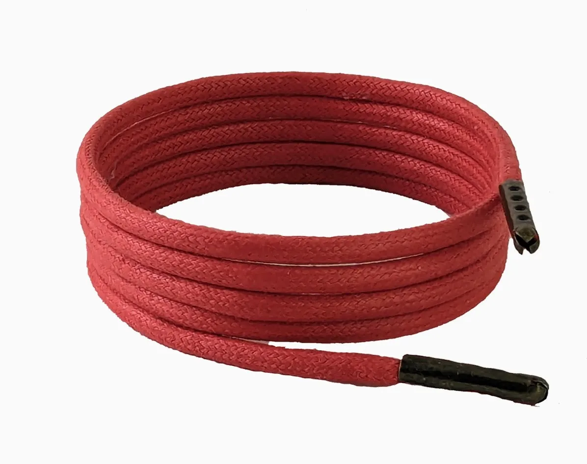 Red 4 mm wax cotton Shoelaces & Boot laces