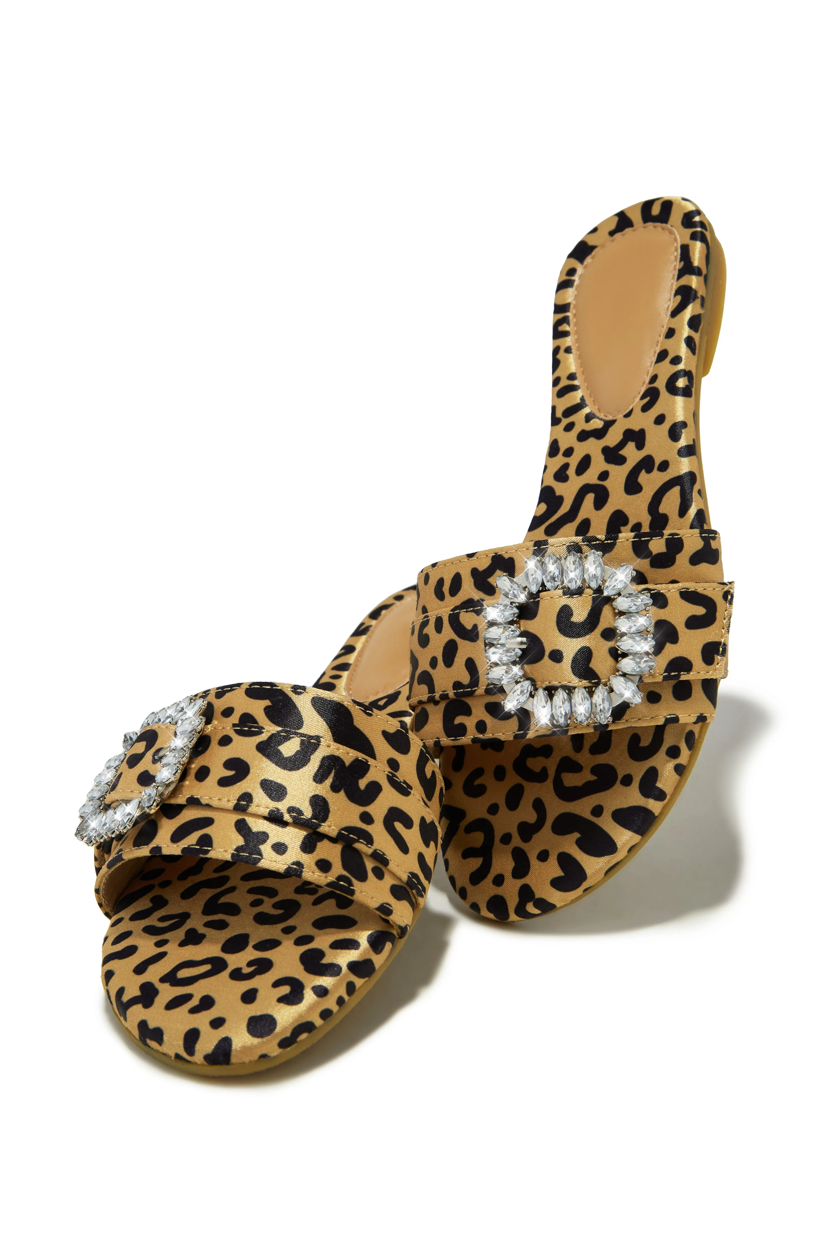 Shai Embellished Slip On Sandals - Leopard