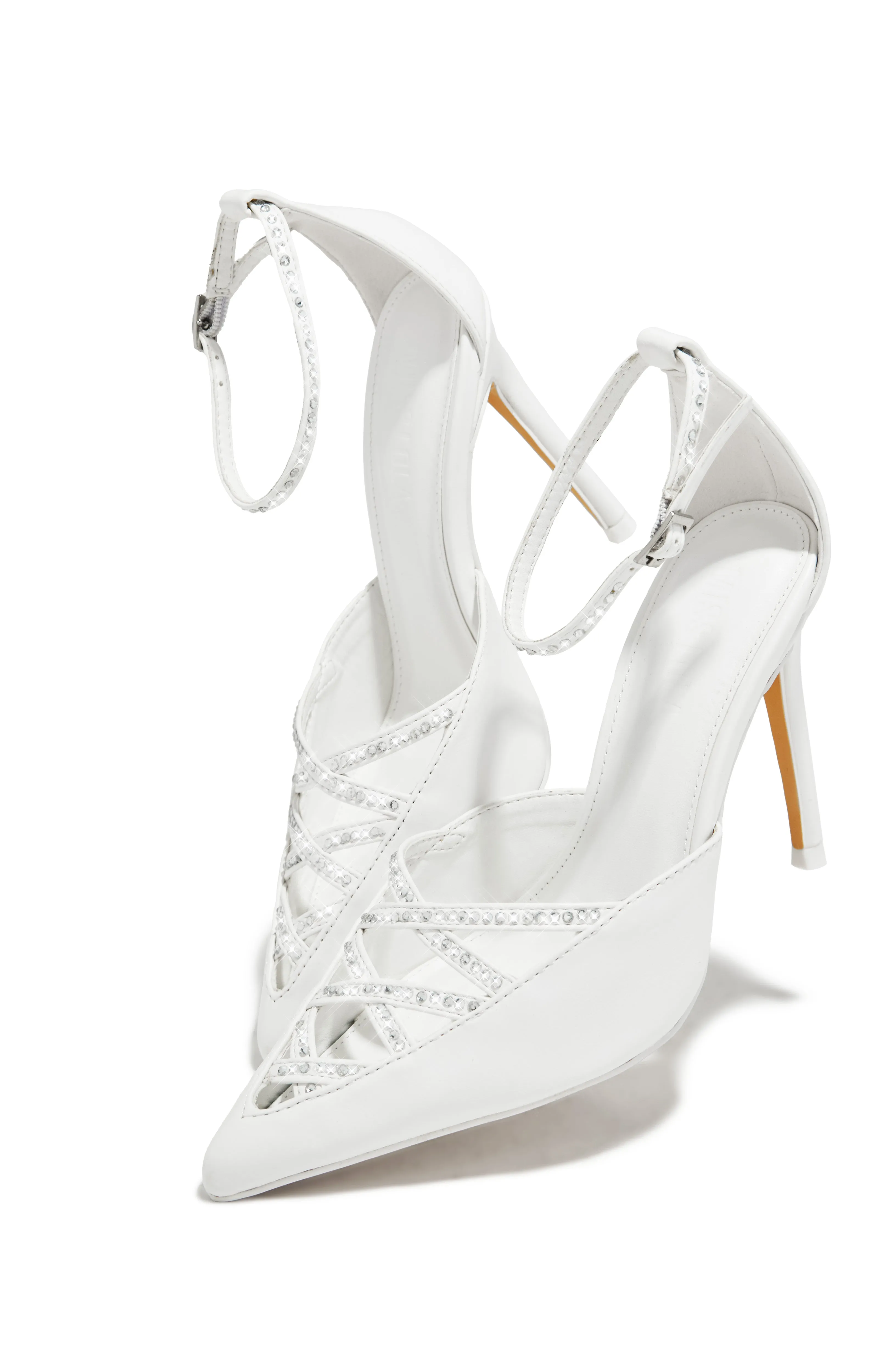 Tanalee Embellished High Heel Pumps - White