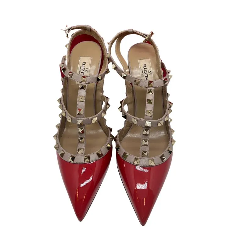 Valentino Rockstud Patent Leather T-Strap Pumps