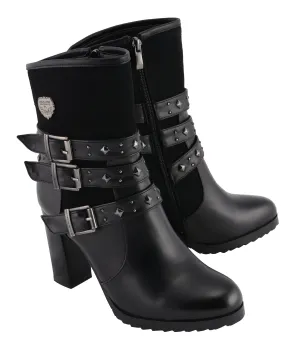 Women Triple Strap Riding Boot w/ Block Heel